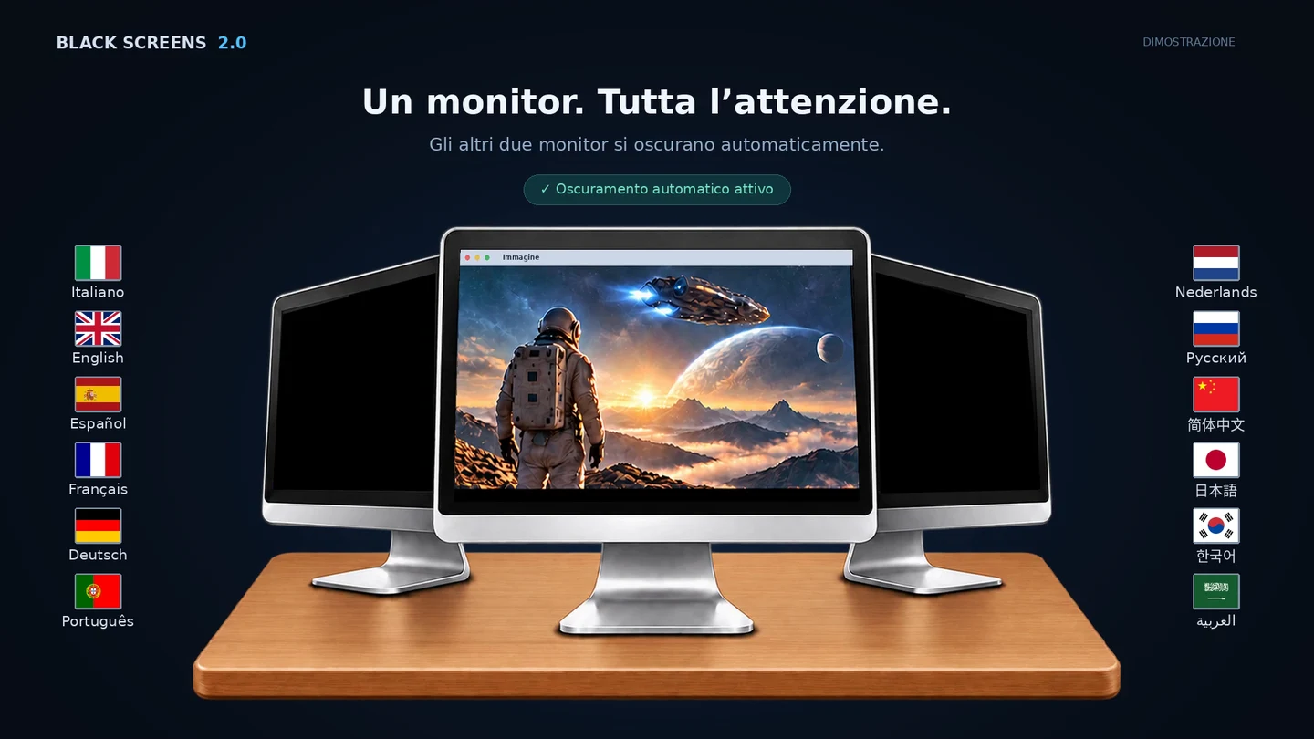 Black Screens — dimostrazione illustrata